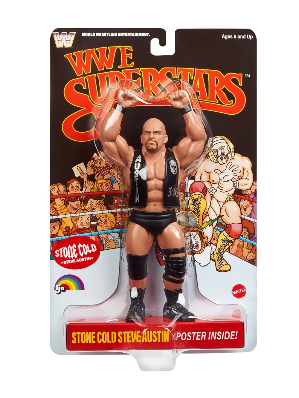 LJN WWE Superstar “Stone Cold” Steve Austin Action Figure 1980s Retro Black Card